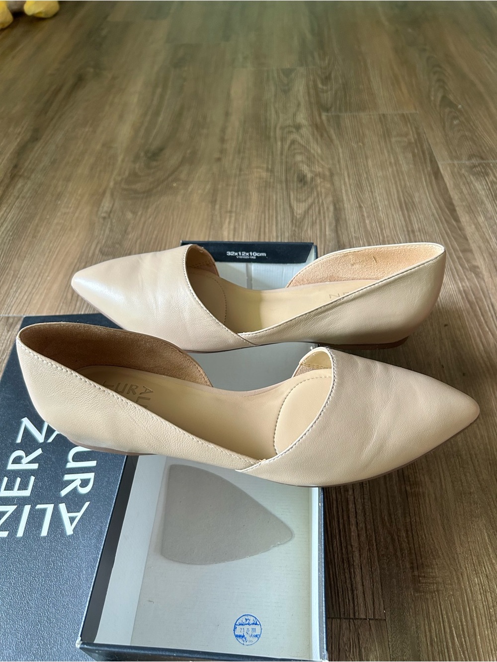 Naturalizer Samantha Pointed-Toe Slip-On Flats in Taupe Leather - Picture 4 of 4